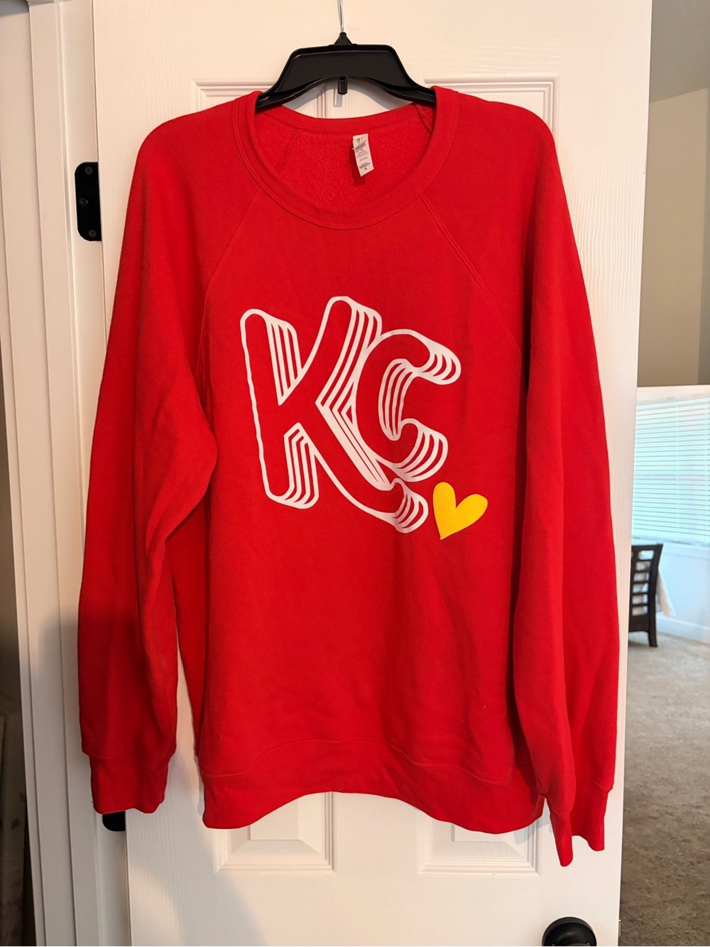 KC Graphic Red Crewneck Sweatshirt-Tunic Length
